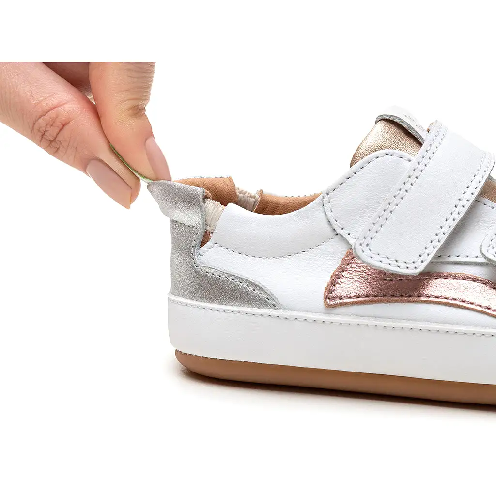 Landy Sneakers - White / Rose Gold / Metallic Salmon