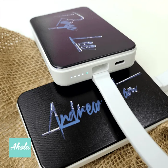 【Liquid】Portable Wireless Charger + Power Bank with built-in wire 無線+內置線便攜式差電器