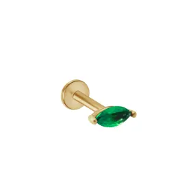 Marquise Emerald Flat Back Earring