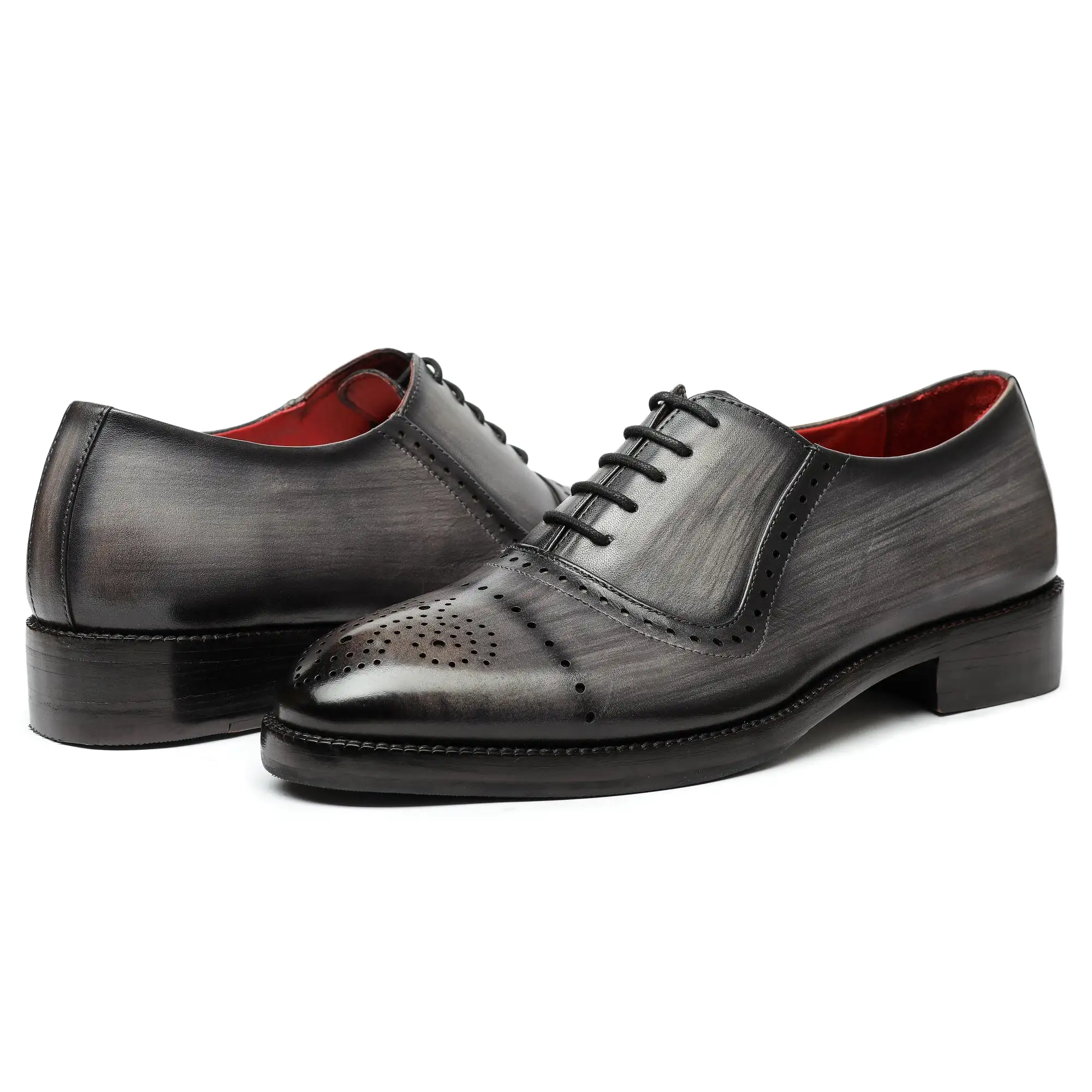 Medallion Toe Oxford- Gray