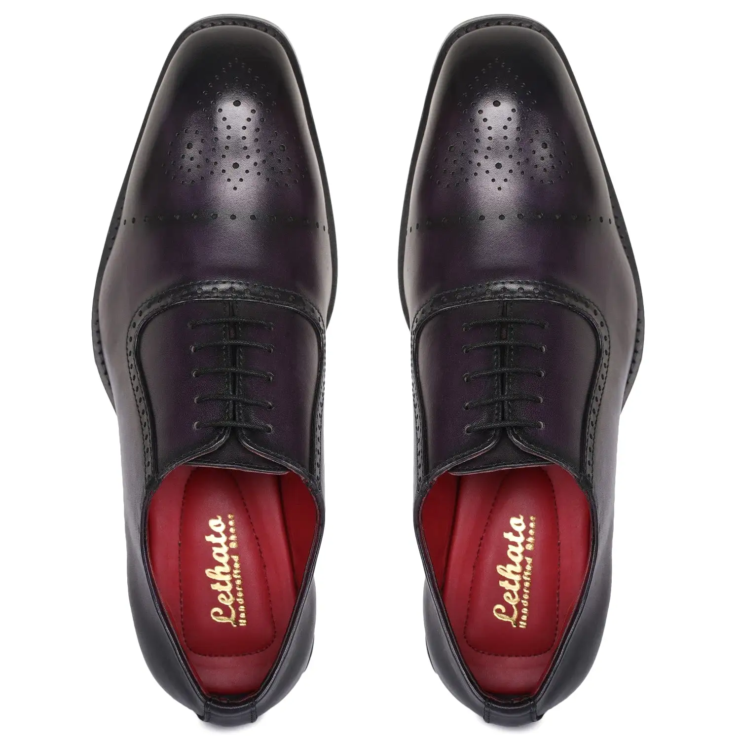 Medallion Toe Oxford- Purple