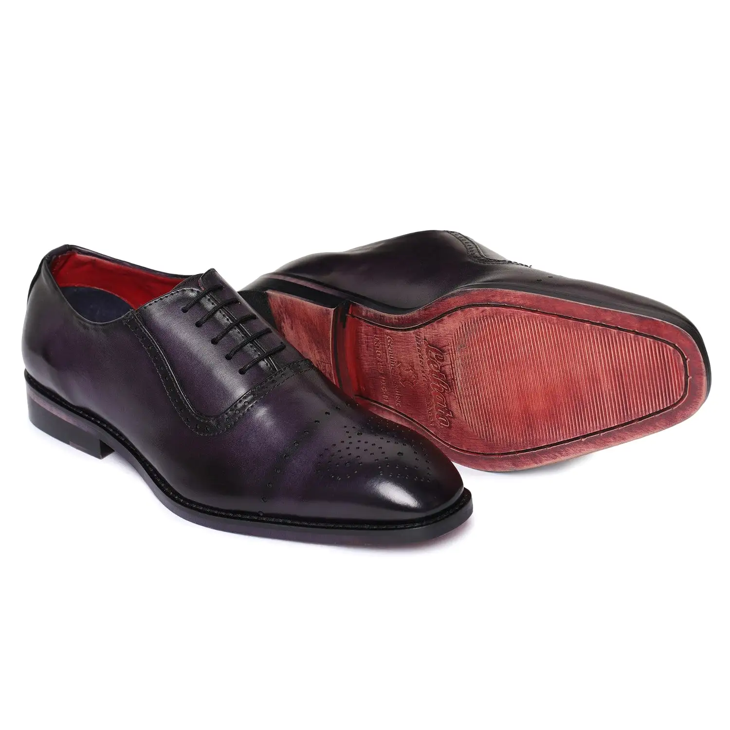 Medallion Toe Oxford- Purple