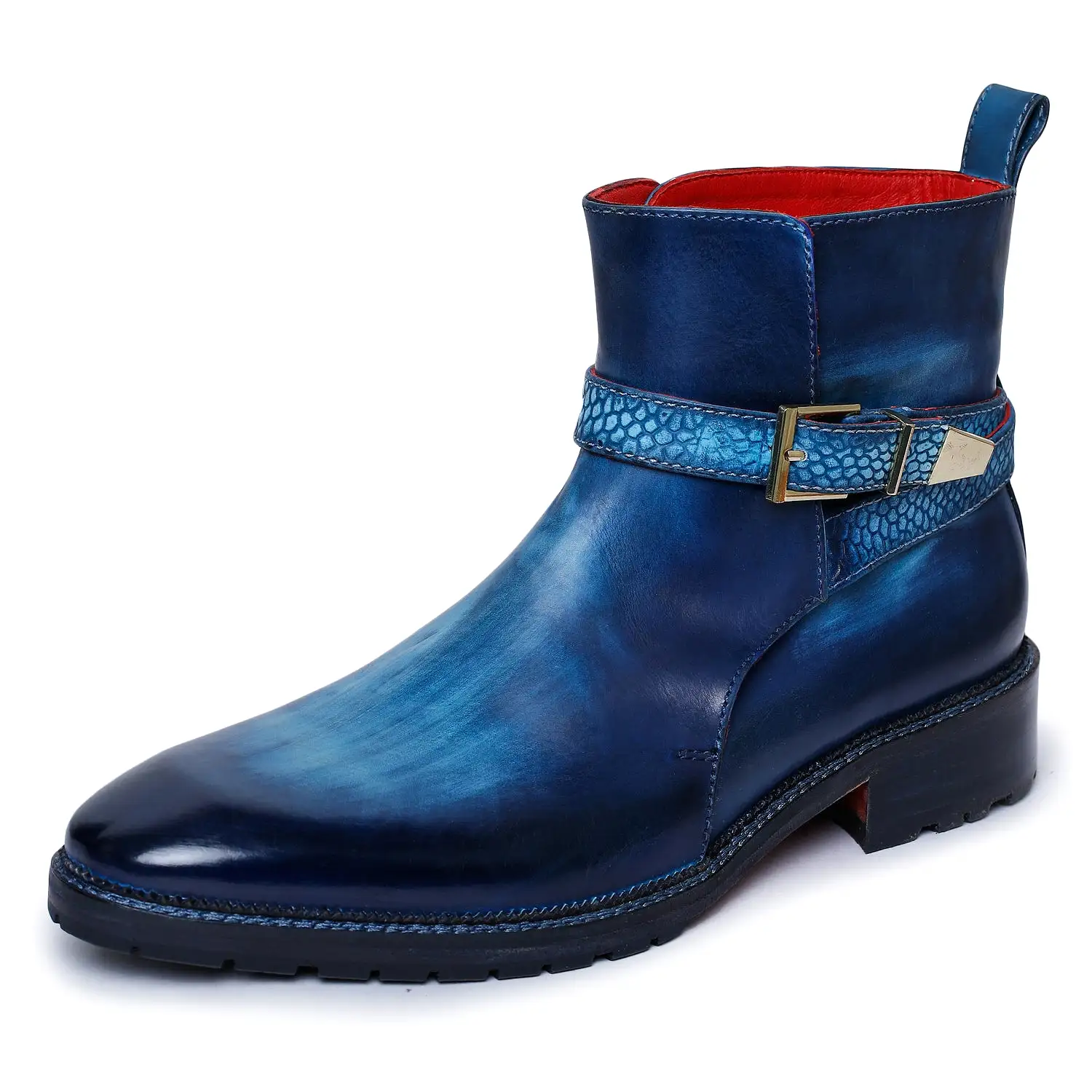 Mens Cross Strap Boots- Navy