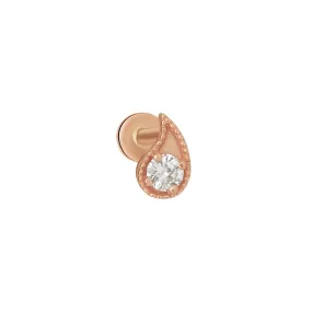 Milgrain Diamond Paisley Flat Back Earring