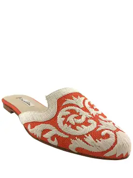 Oscar De La Renta Calista Raffia Slide Slippers Size 6