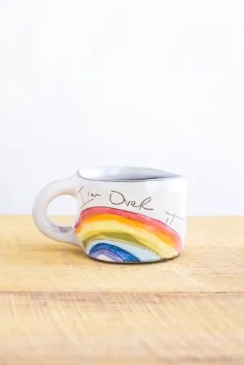 Over It Hand Painted Ceramic Mini Mug