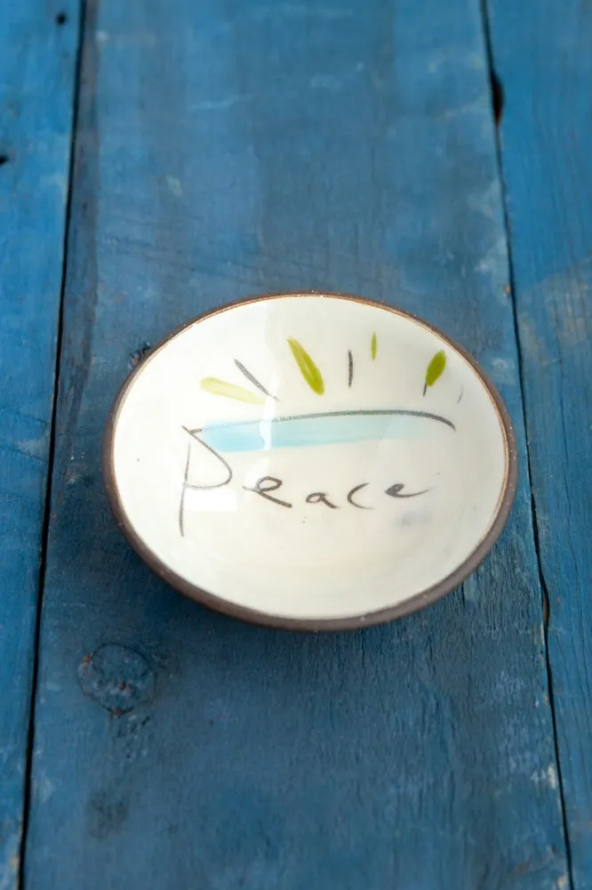 Peace Hand Painted Ceramic Mini Bowl