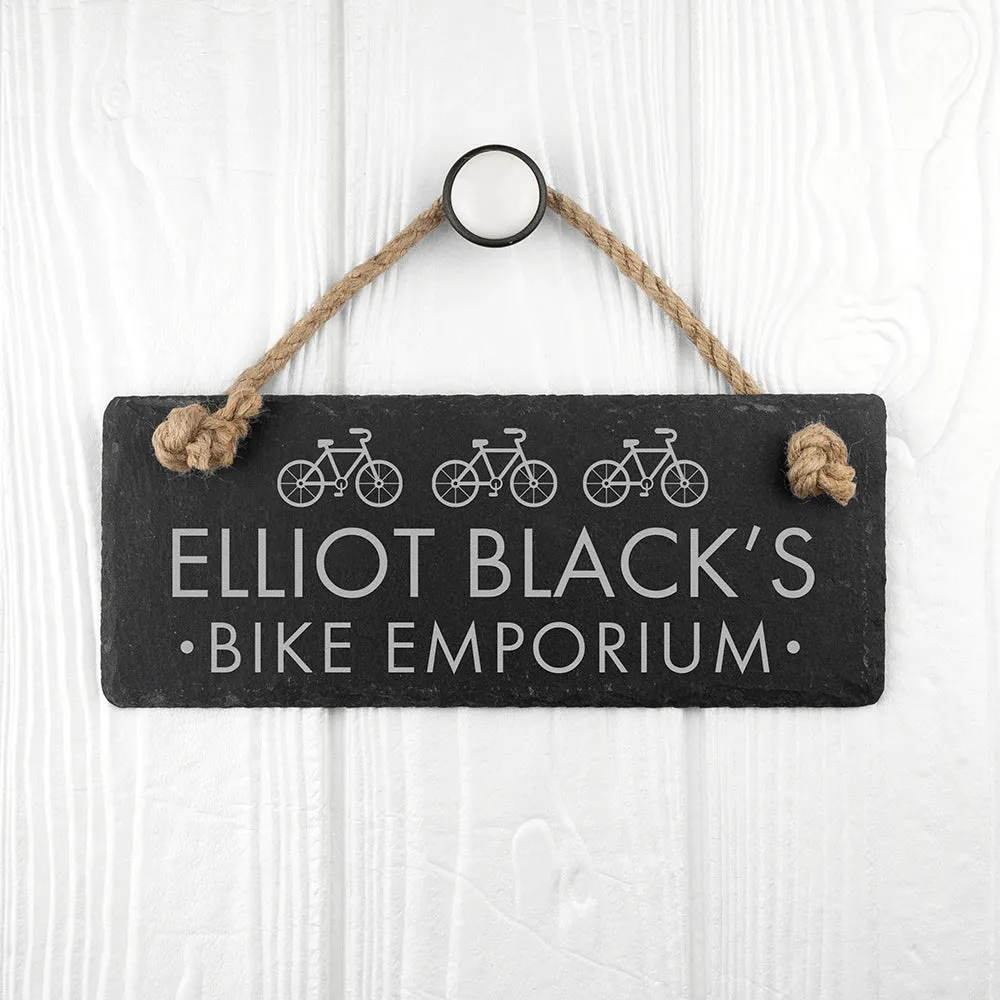 Personalised I Bloody Love My Bicycle Slate Hanging Sign