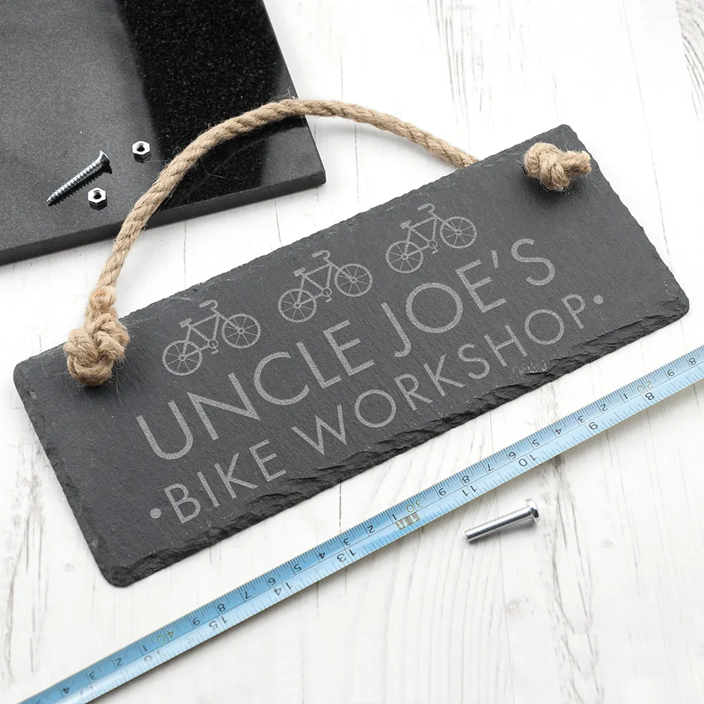 Personalised I Bloody Love My Bicycle Slate Hanging Sign