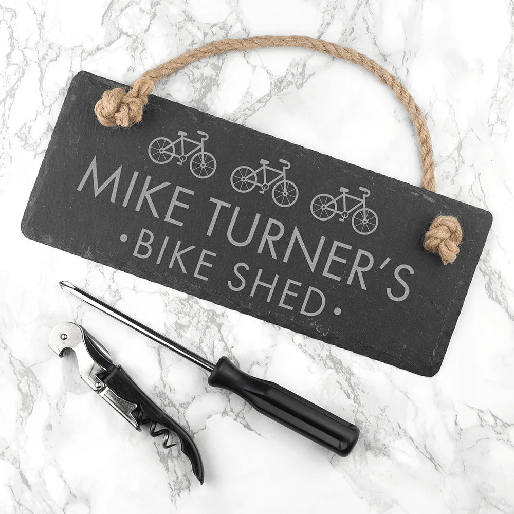 Personalised I Bloody Love My Bicycle Slate Hanging Sign