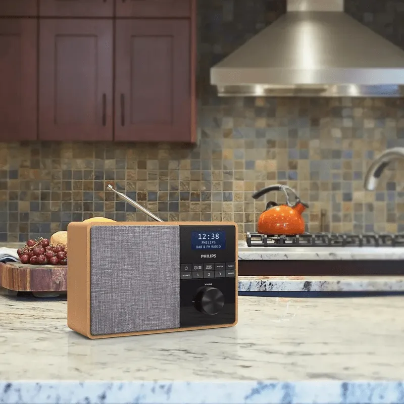 Philips Wooden Radio TAR5505 DAB+/FM Bluetooth LED Clock Kitchen Timer