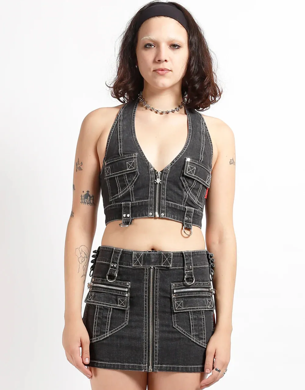 Power Halter Black Denim