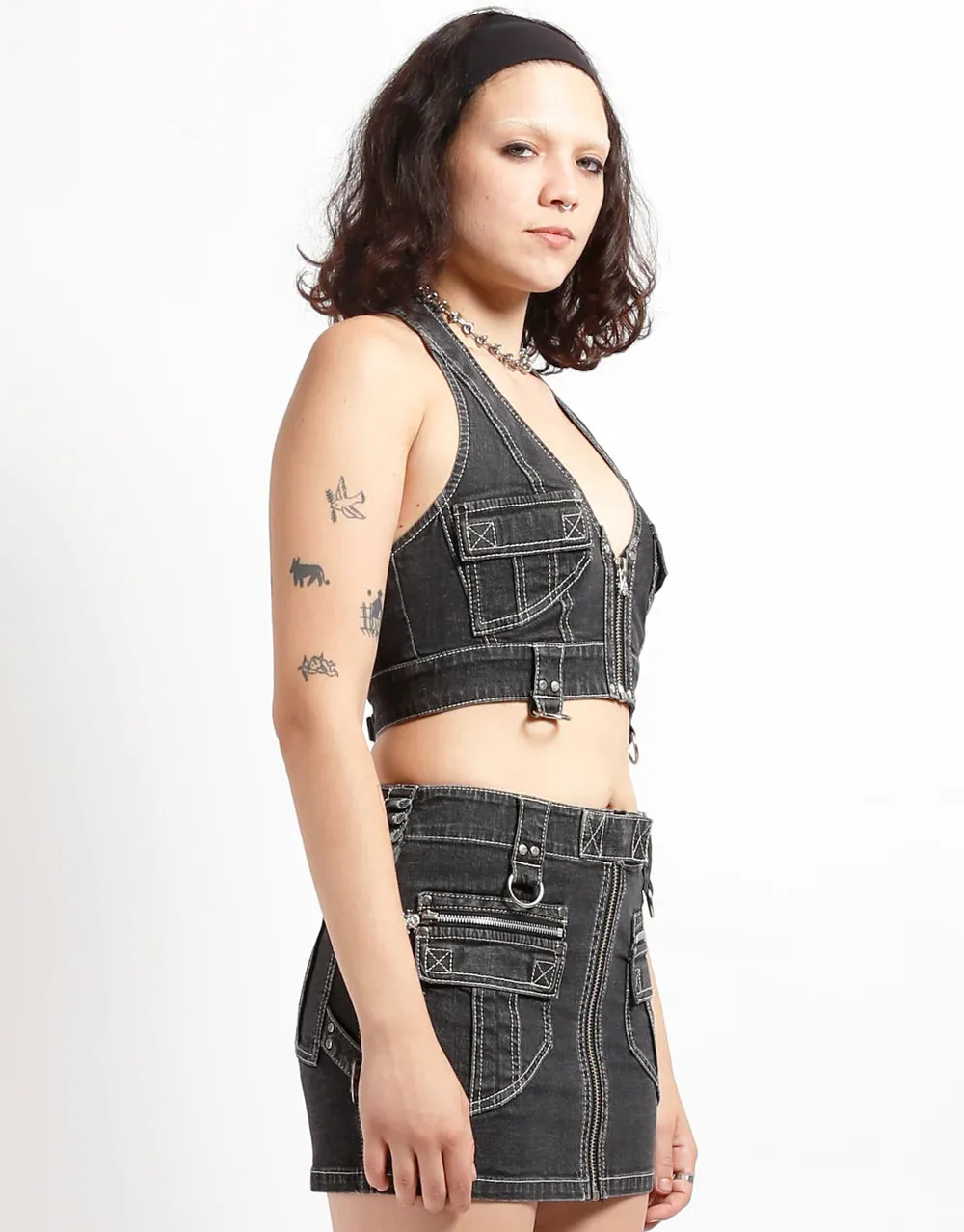 Power Halter Black Denim