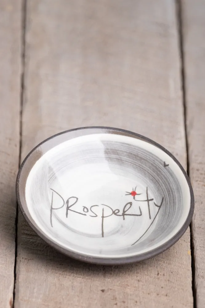 Prosperity Hand Painted Ceramic Mini Bowl