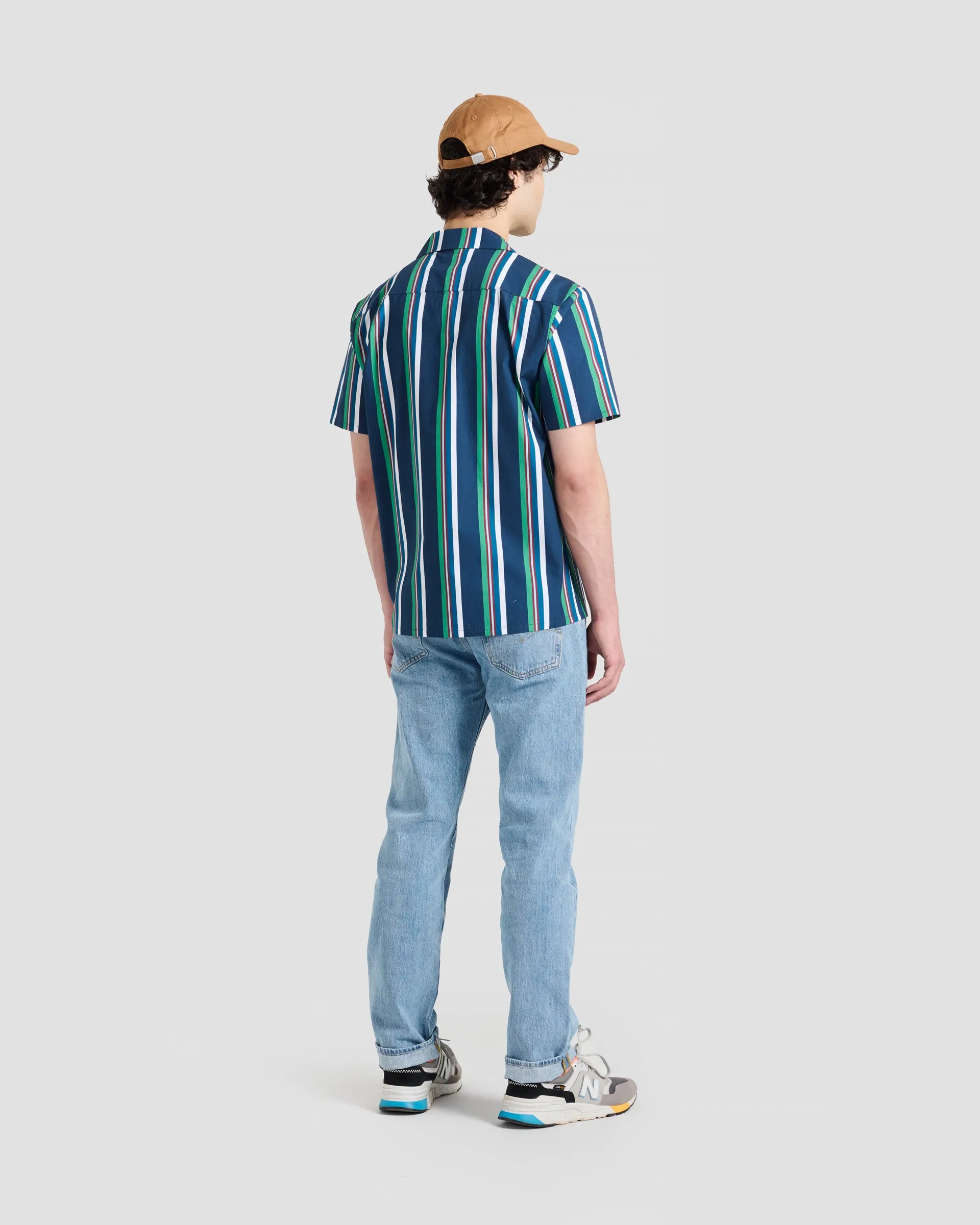 RETRO STRIPE SHORT SLEEVE CAMP SHIRT