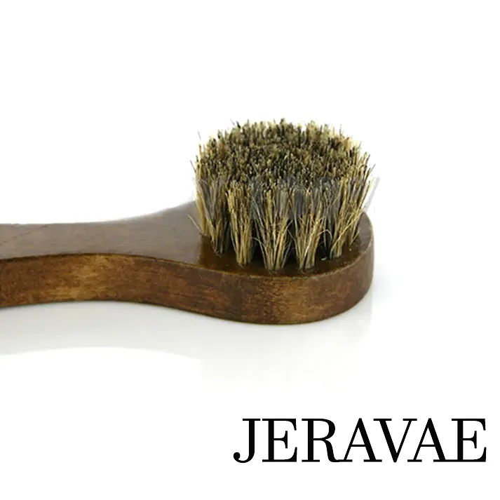 Round Head Shoe Brush for Leather Shoes with Wooden Handle and Horse Hair Bristles In Stock