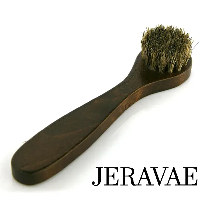 Round Head Shoe Brush for Leather Shoes with Wooden Handle and Horse Hair Bristles In Stock