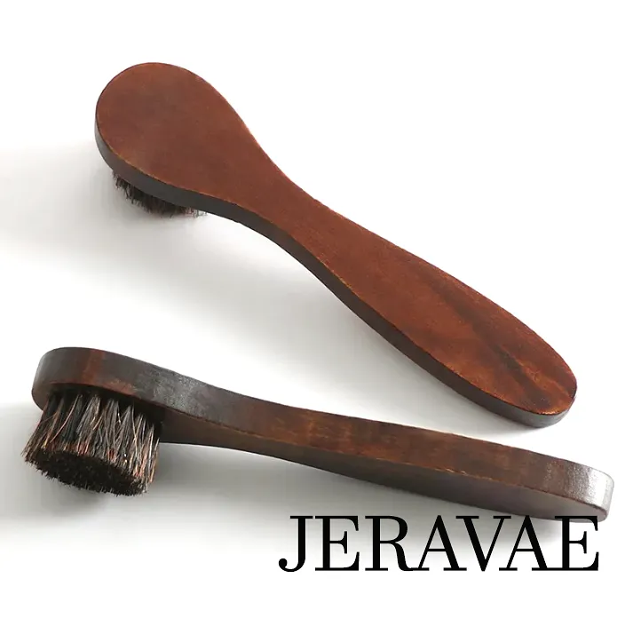 Round Head Shoe Brush for Leather Shoes with Wooden Handle and Horse Hair Bristles In Stock