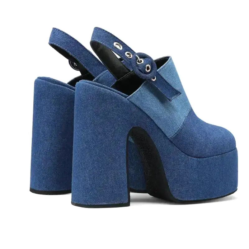 Spring Jive Denim High Heels