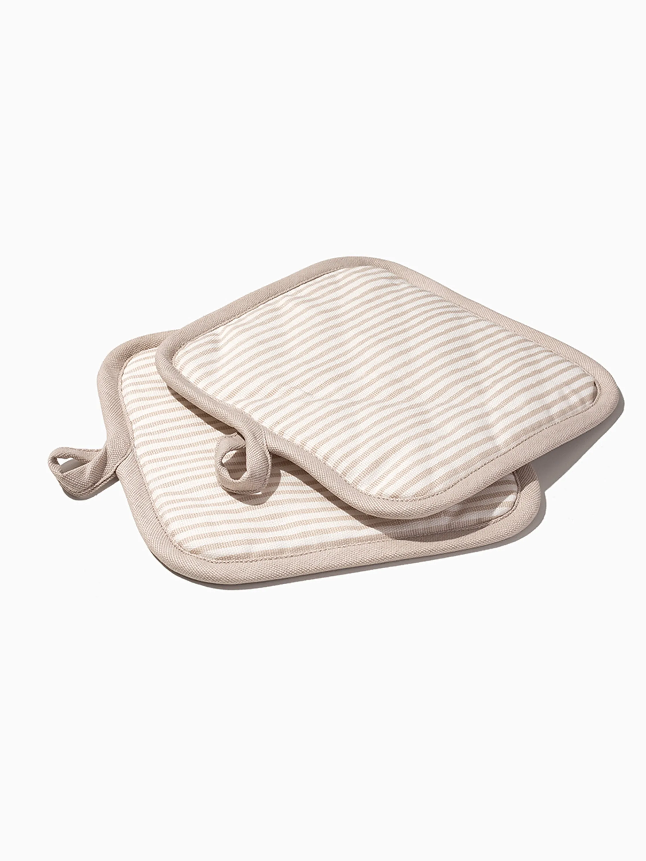 Tan Striped Pot Holder (Set of 2)