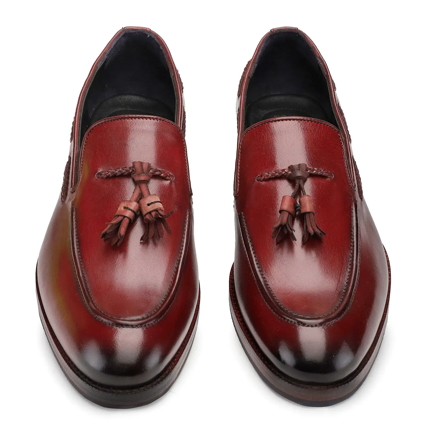 Tassel Loafers - Wine Red