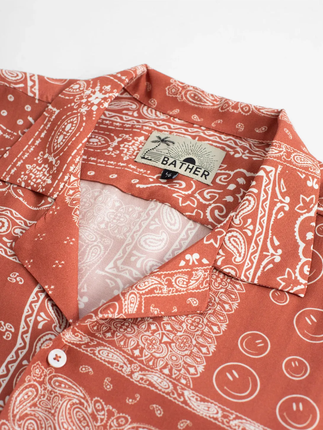 Terracotta Bandana Camp Shirt - Orange