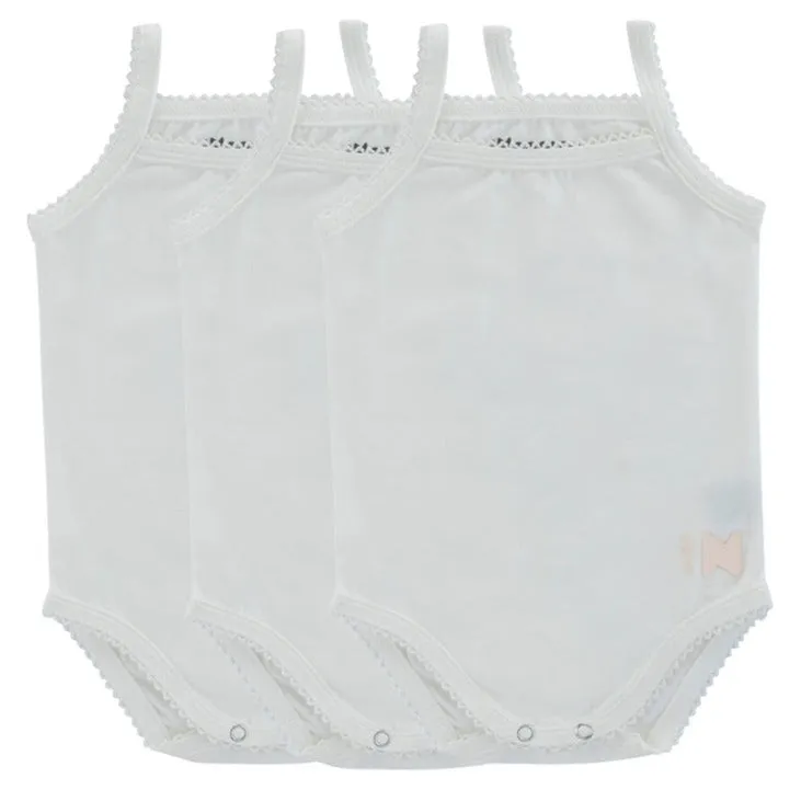 UnderNoggi White Basic Baby Undershirt- Girl