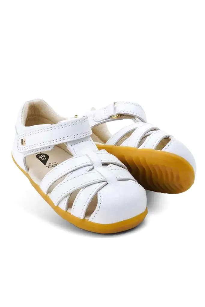 White Cross Jump Sandals Step Up