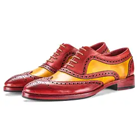 Wingtip Brogue Oxford- Red & Tan