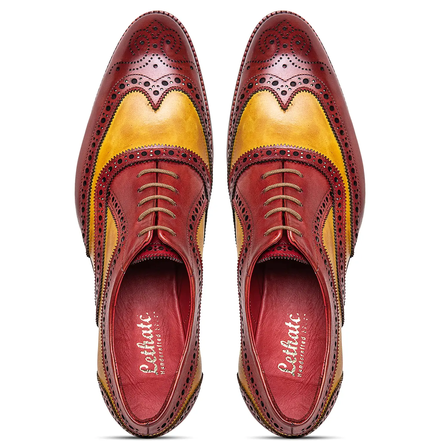 Wingtip Brogue Oxford- Red & Tan