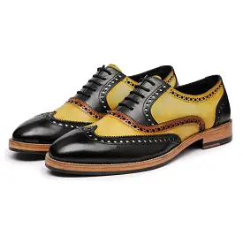 Wingtip Brogue Oxford- Tan & Black