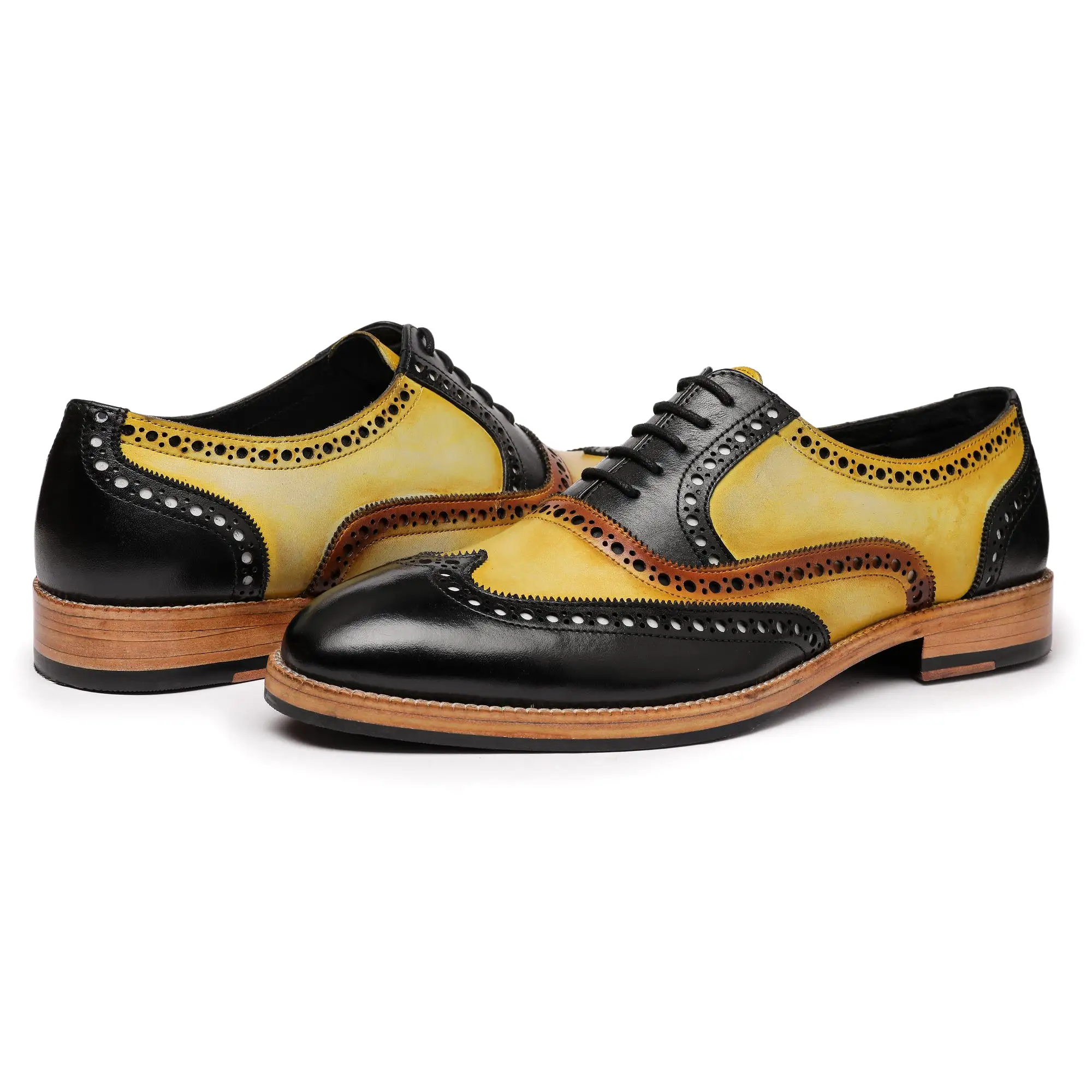 Wingtip Brogue Oxford- Tan & Black