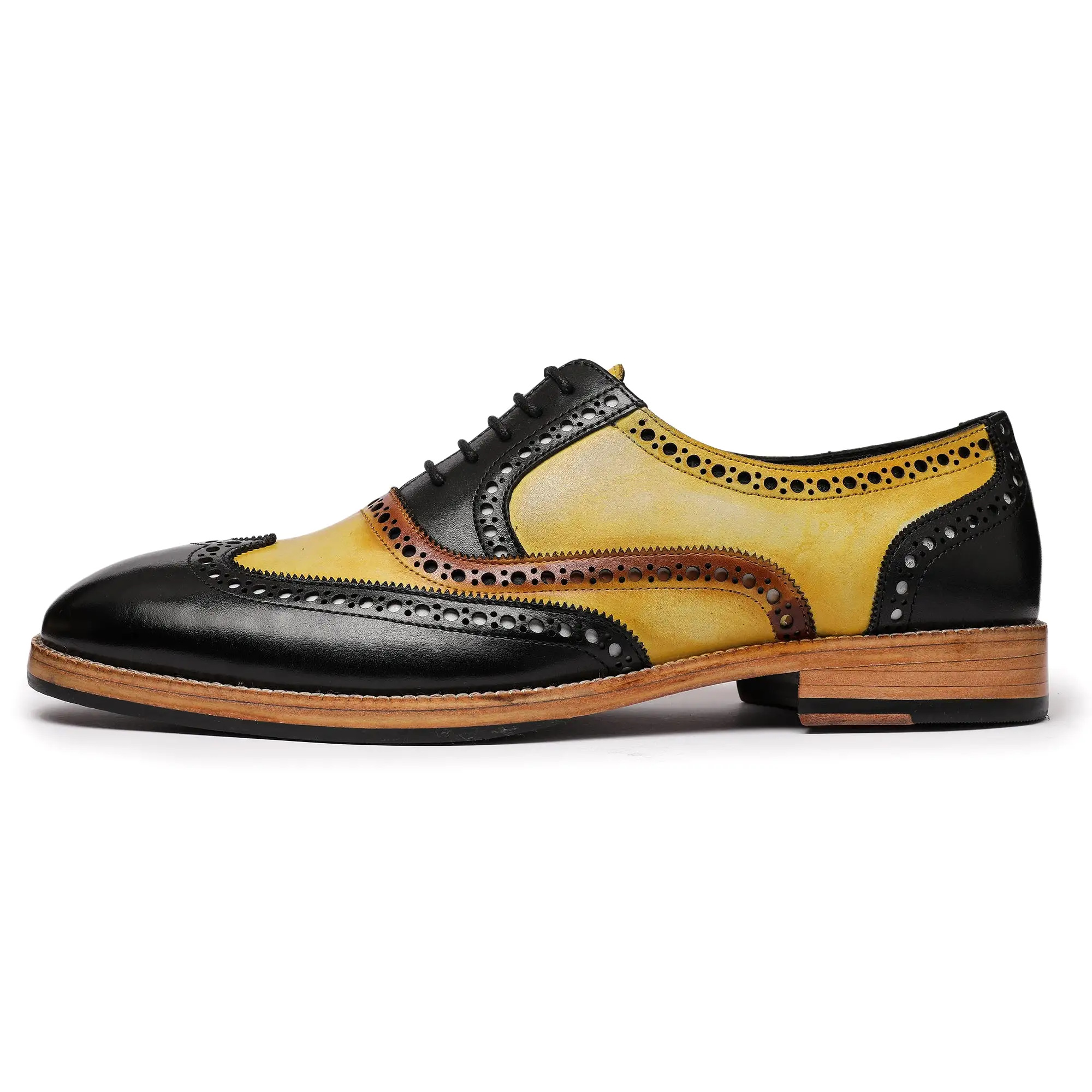 Wingtip Brogue Oxford- Tan & Black