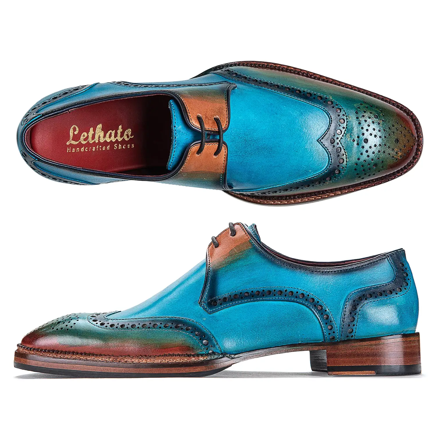 Wingtip Derby Shoes- Blue