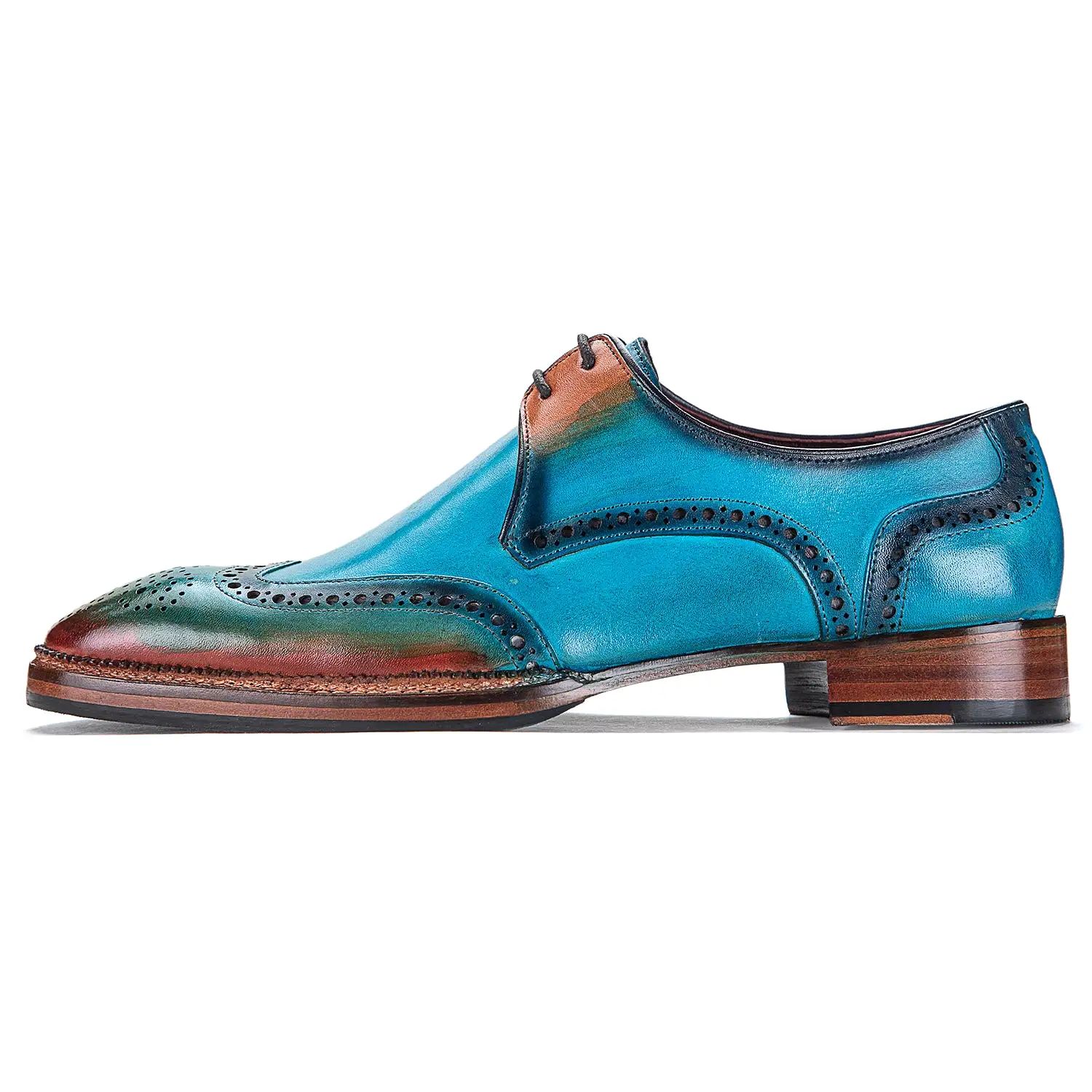 Wingtip Derby Shoes- Blue