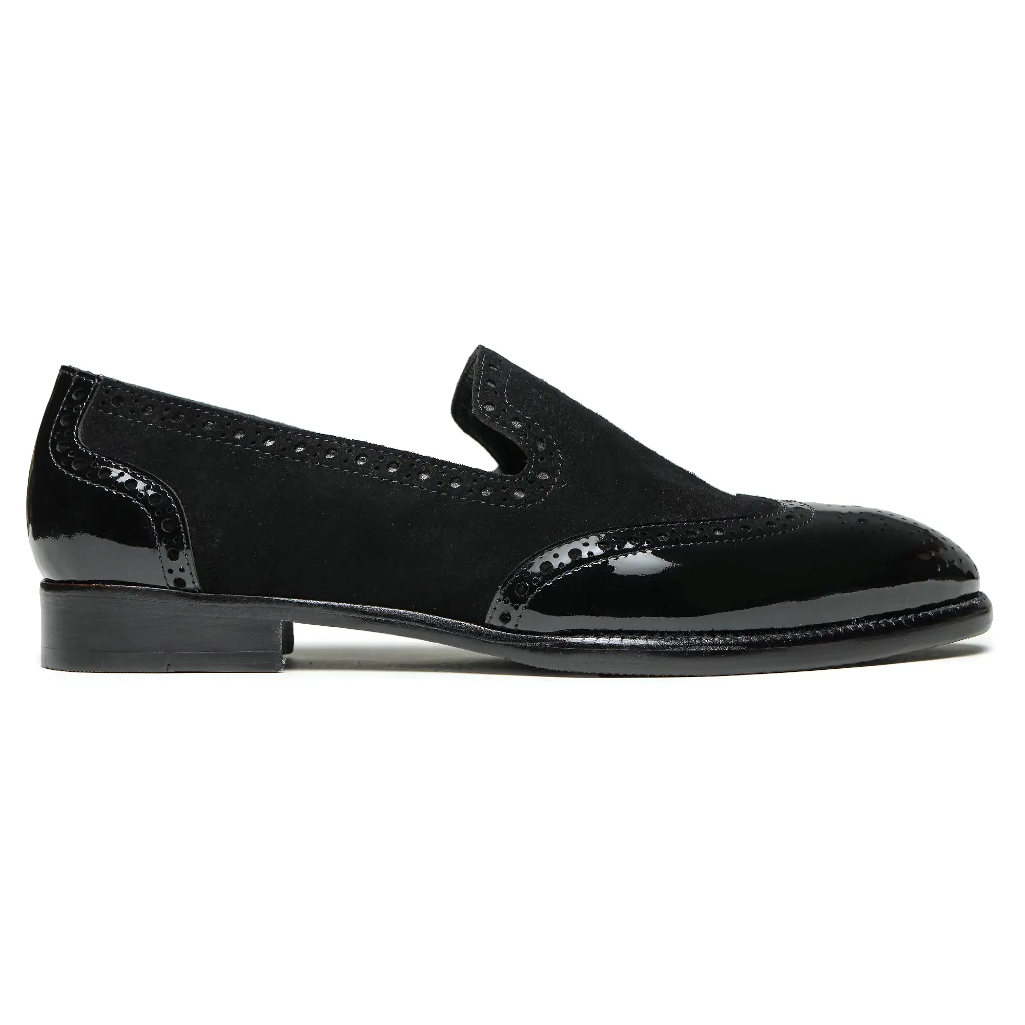 Wingtip Venetian Loafers - Black