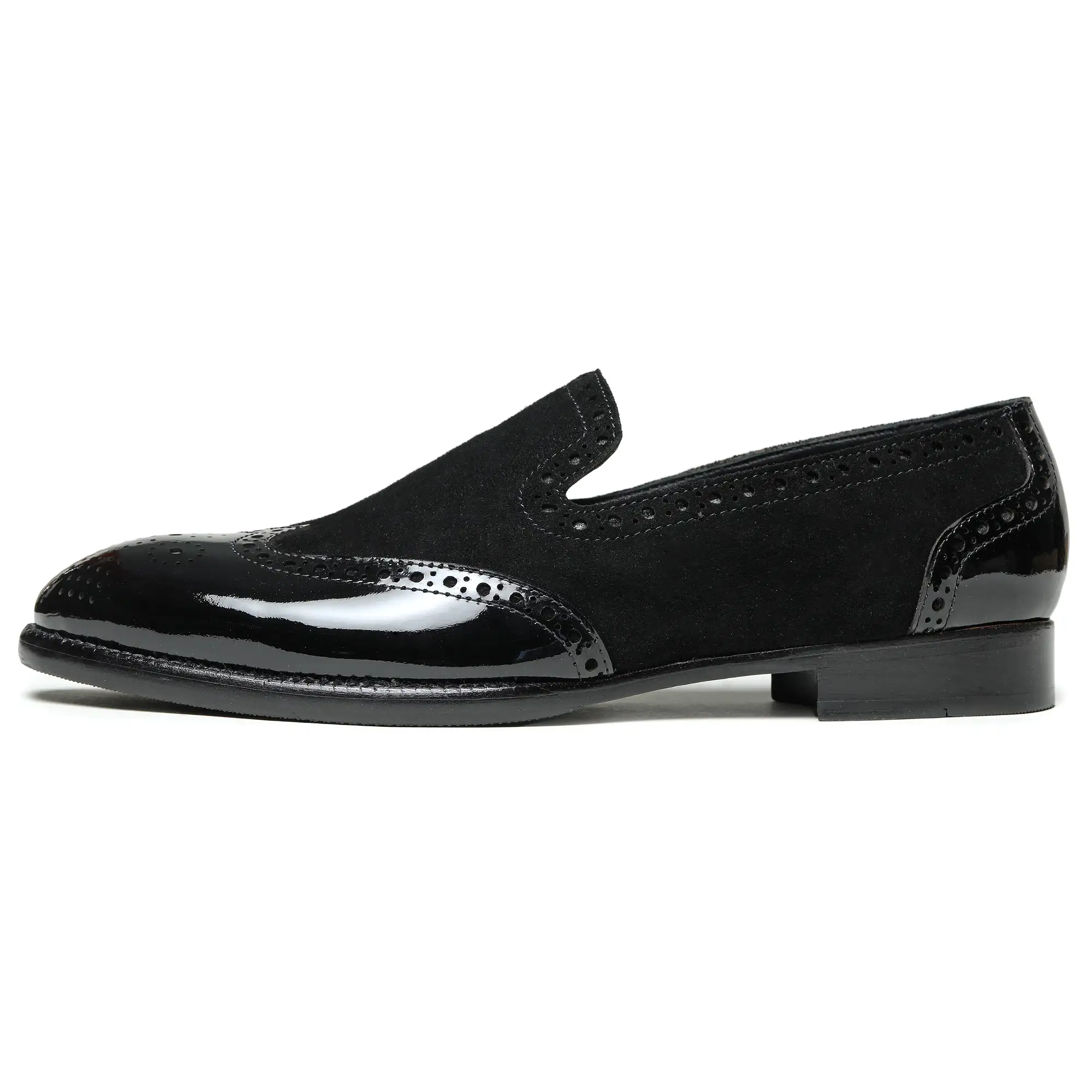 Wingtip Venetian Loafers - Black