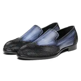 Wingtip Venetian Loafers - Blue