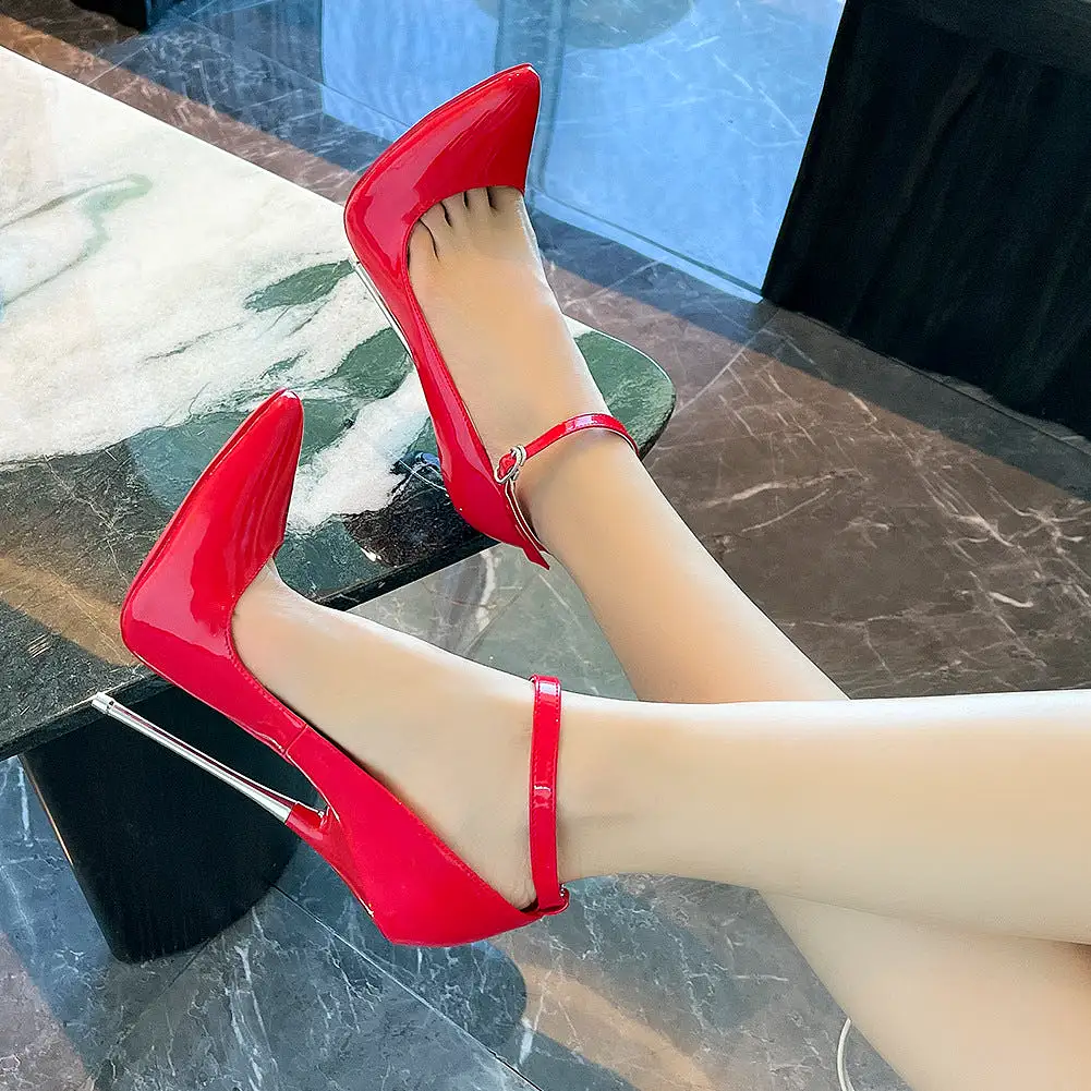 Women's Ankle Strap Stiletto Heel Pumps